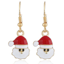Factory Direct Sales European and American New Cartoon Cute Santa Claus Metal Earrings Fashion Creative Christmas Series Earring